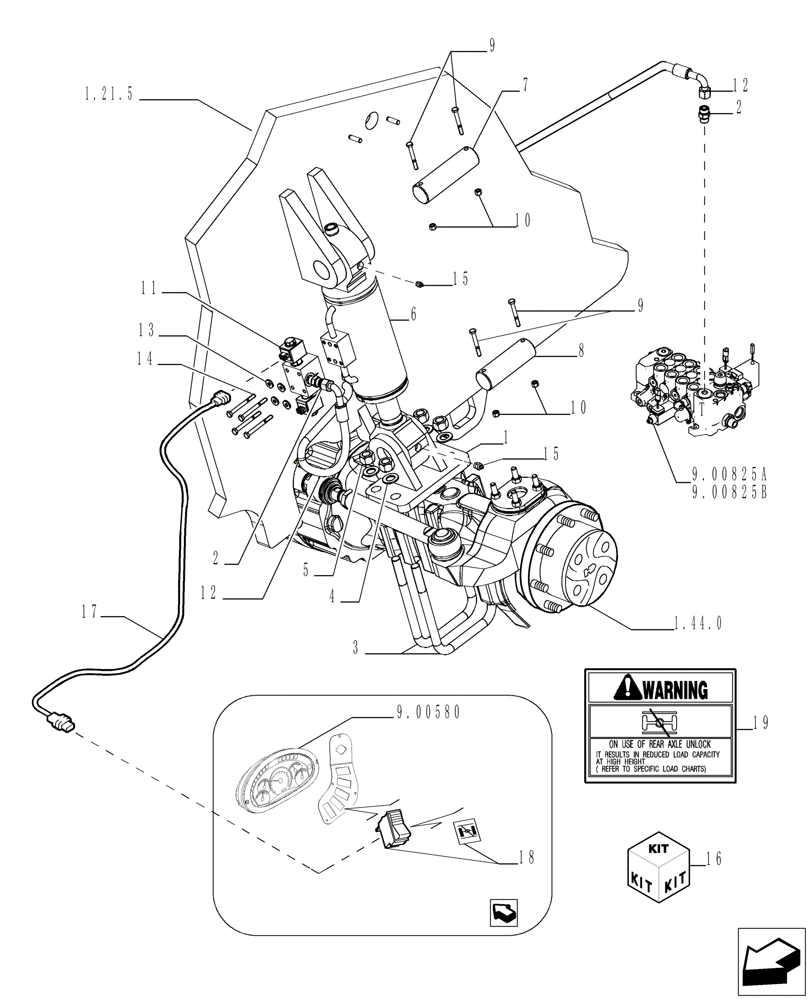 Схема запчастей Case TX1055 - (1.44.3[01]) - REAR AXLE LOCK (27) - REAR AXLE SYSTEM