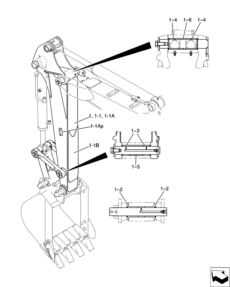 Схема запчастей Case CX31B - (03-018[00]) - ARM ASSY, 1.18M, NIBBLER & BREAKER (84) - BOOMS, DIPPERS & BUCKETS