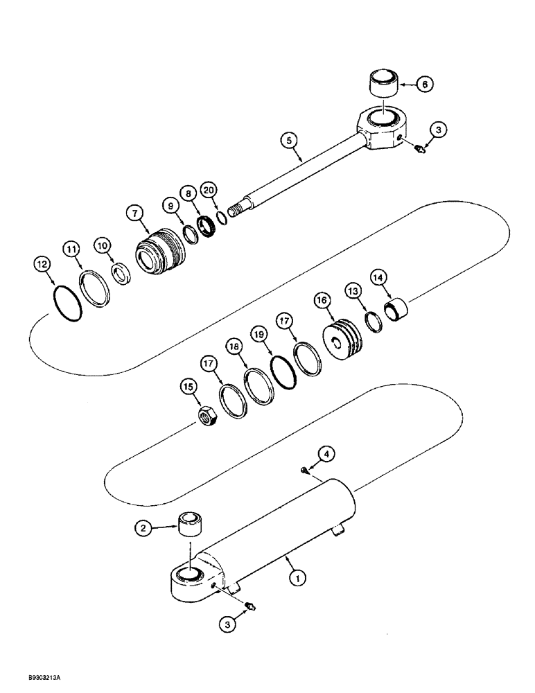 Схема запчастей Case 860 - (8-111A) - PLOW BLADE STEERING CYLINDER ASSEMBLY - 111620A2 (08) - HYDRAULICS