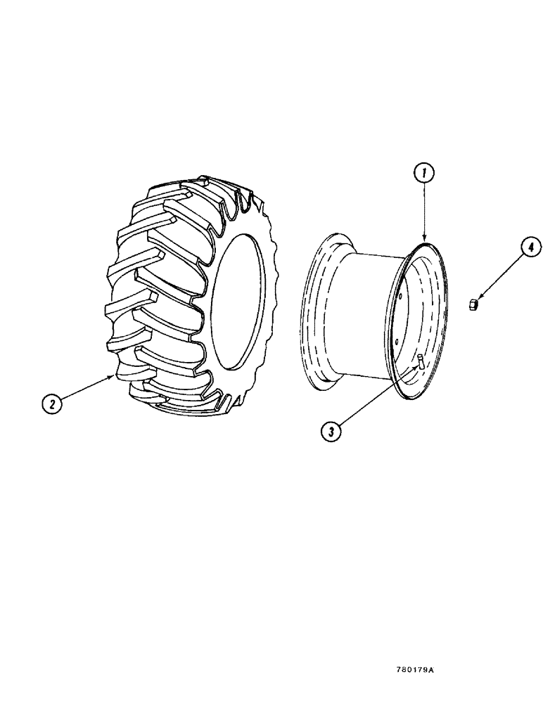 Схема запчастей Case FH4 - (1-50) - WHEELS & TIRES (44) - WHEELS