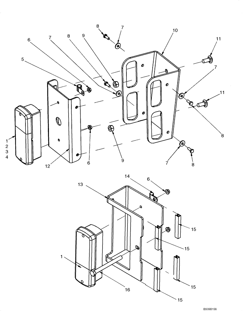 Схема запчастей Case 445 - (04-24) - REAR LIGHT AND MOUNTING (04) - ELECTRICAL SYSTEMS