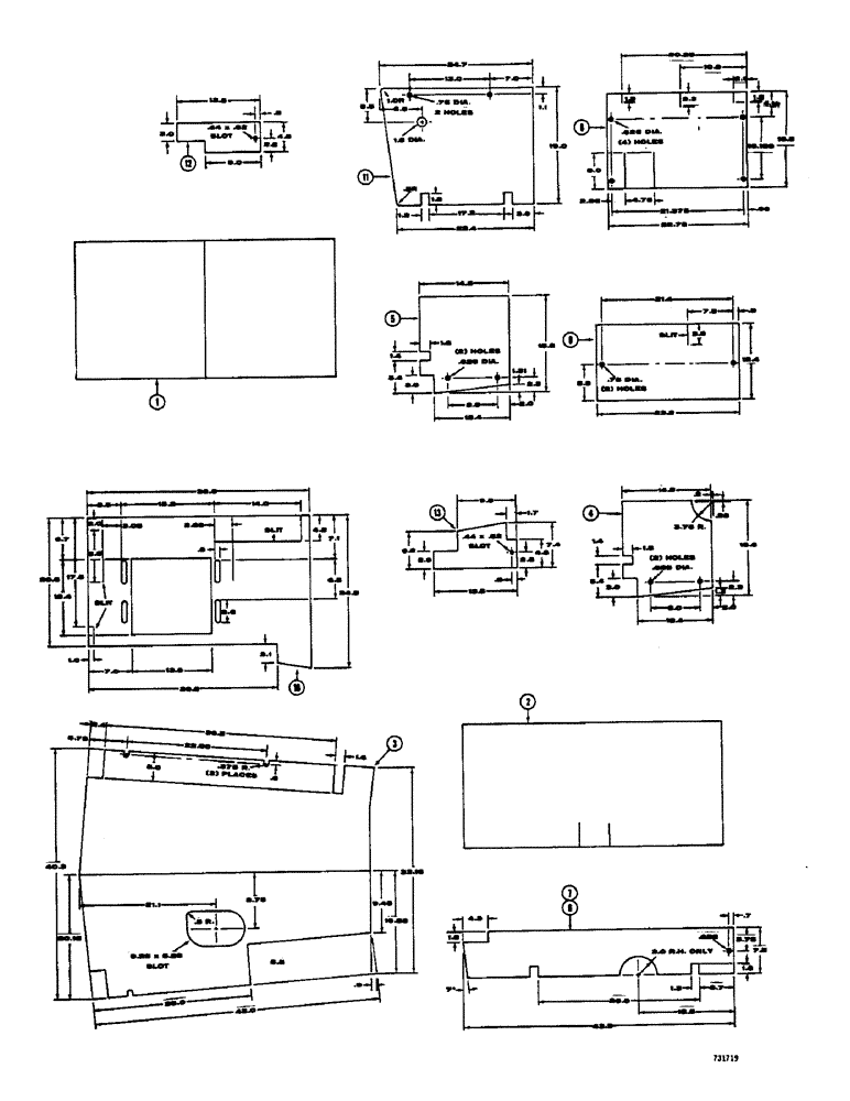 Схема запчастей Case 475 - (123C) - NOISE REDUCTION PADS (90) - PLATFORM, CAB, BODYWORK AND DECALS