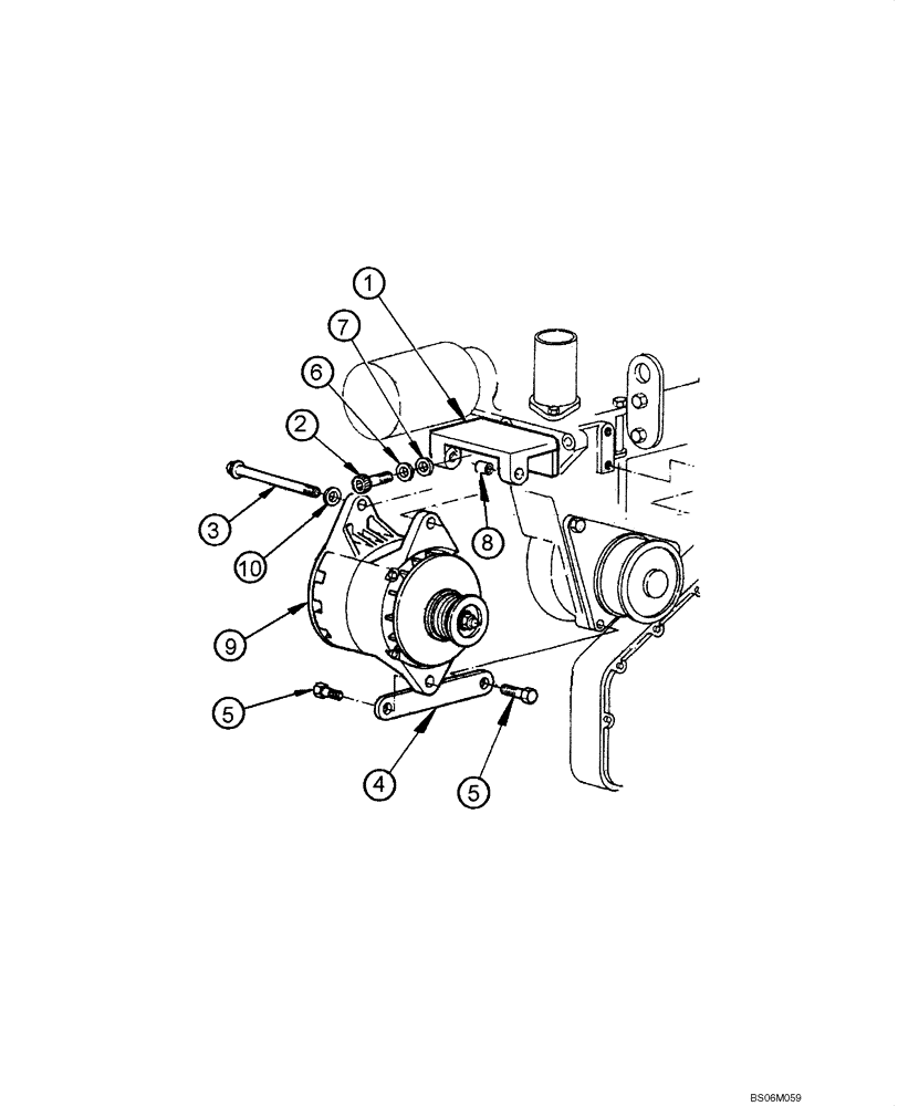 Схема запчастей Case 845 - (04.02A[00]) - ALTERNATOR 50A - ASSEMBLY (SN N4AF03020 - ) (04) - ELECTRICAL SYSTEMS