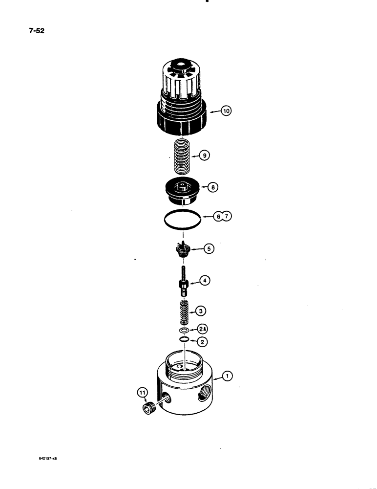 Схема запчастей Case 621 - (7-52) - PRESSURE REDUCING VALVE, L112300 (07) - BRAKES