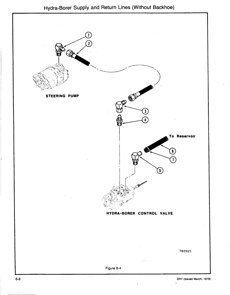 Схема запчастей Case DH7 - (6-08) - HYDRA-BORER SUPPLY AND RETURN LINES (WITHOUT BACKHOE) (35) - HYDRAULIC SYSTEMS