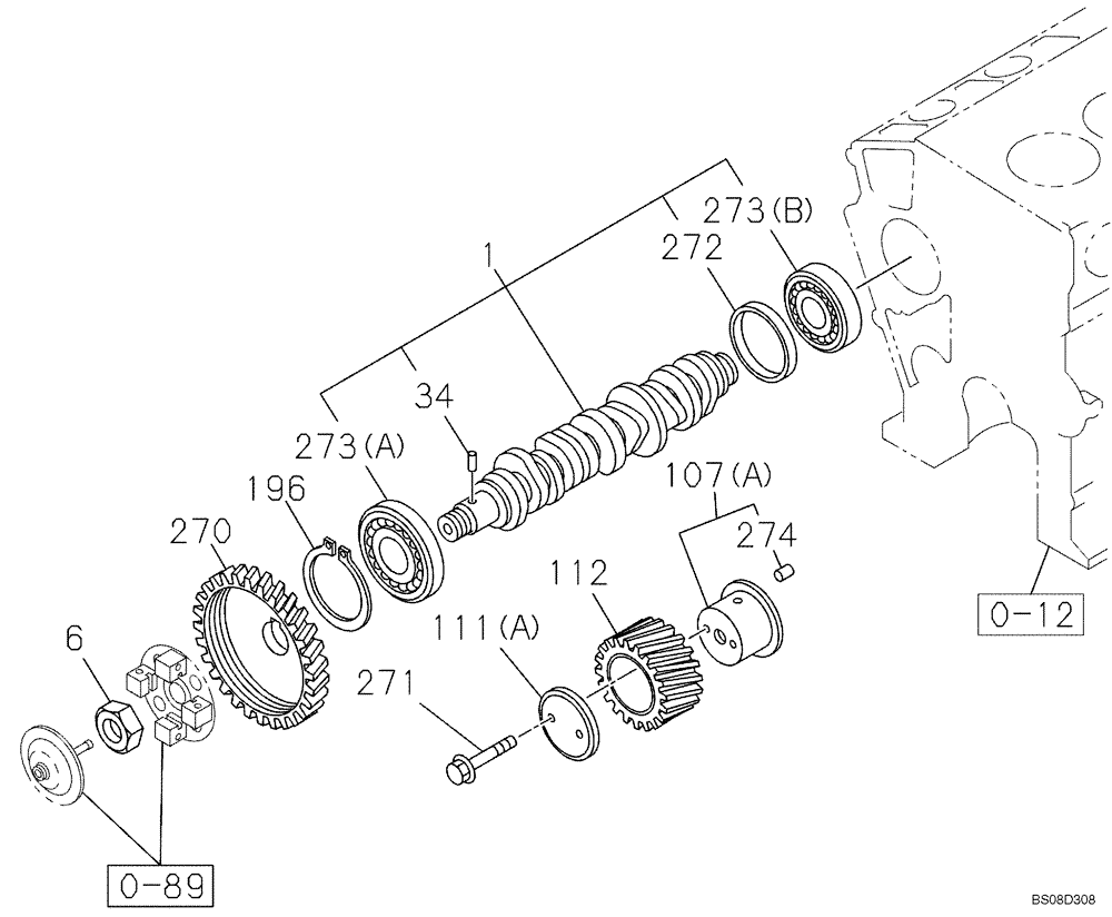 Схема запчастей Case CX75SR - (02-12) - CAMSHAFT - VALVE MECHANISM (02) - ENGINE