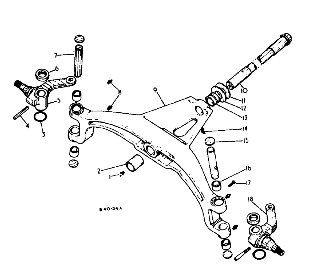 Схема запчастей Case 500 - (14-004) - STEERING AXLE No Description