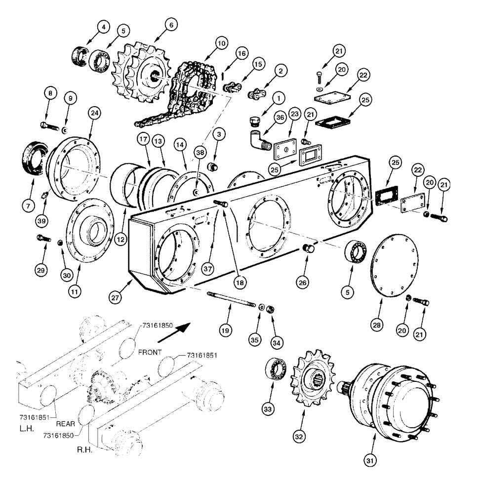 Схема запчастей Case 865 DHP - (6-078) - TANDEM - WHEEL END (FOR CLARK AXLE) (06) - POWER TRAIN