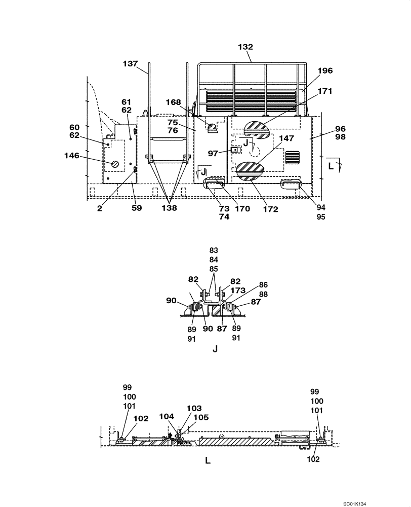 Схема запчастей Case CX800 - (09-10) - FRAMES, COVERS - INSULATION (09) - CHASSIS