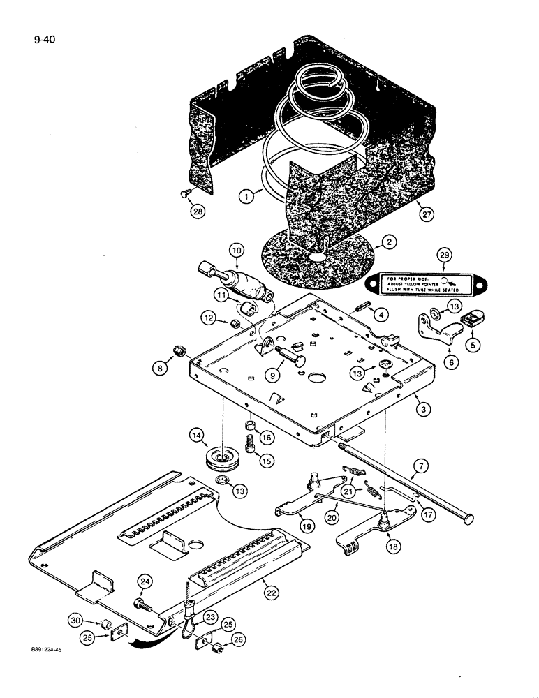 Схема запчастей Case 621 - (9-40) - SUSPENSION SEATS (09) - CHASSIS/ATTACHMENTS