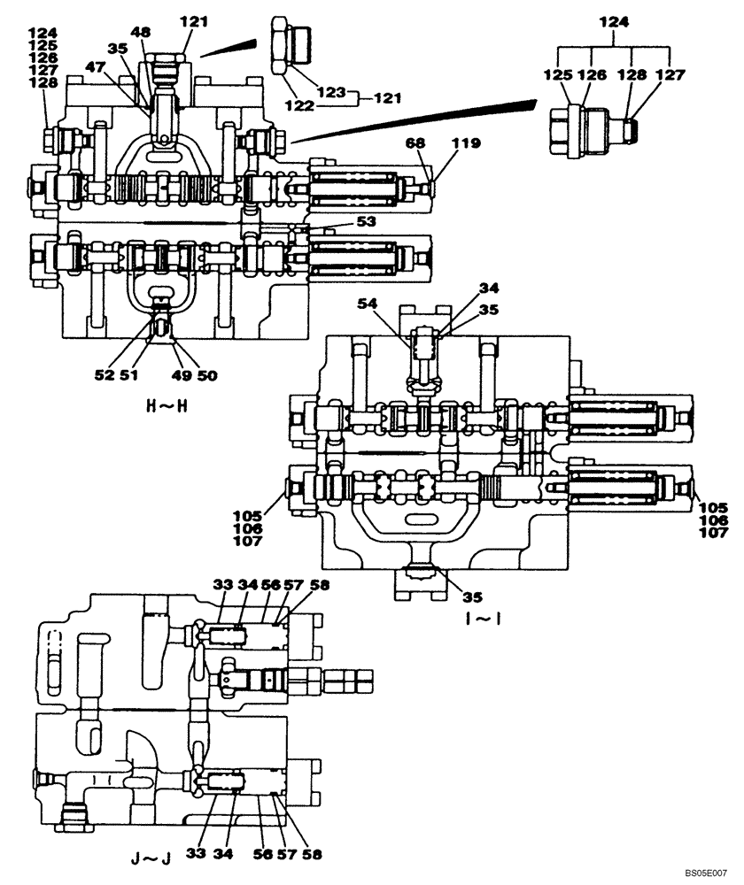 Схема запчастей Case CX290 - (08-69E) - VALVE ASSY - CONTROL (08) - HYDRAULICS