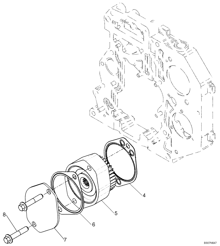 Схема запчастей Case 850L - (02-40) - POWER TAKE-OFF (02) - ENGINE