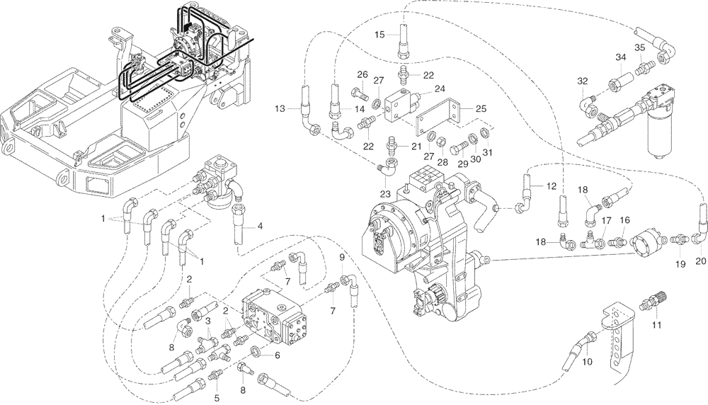 Схема запчастей Case 330 - (43A02010773[02]) - STEERING SYSTEM - HYDRAULIC CIRCUIT (09) - Implement / Hydraulics / Frame / Brakes