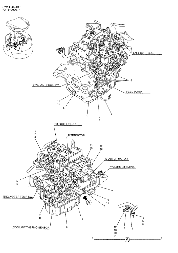 Схема запчастей Case CX36B - (01-081) - HARNESS ASSY, ENGINE (05) - SUPERSTRUCTURE