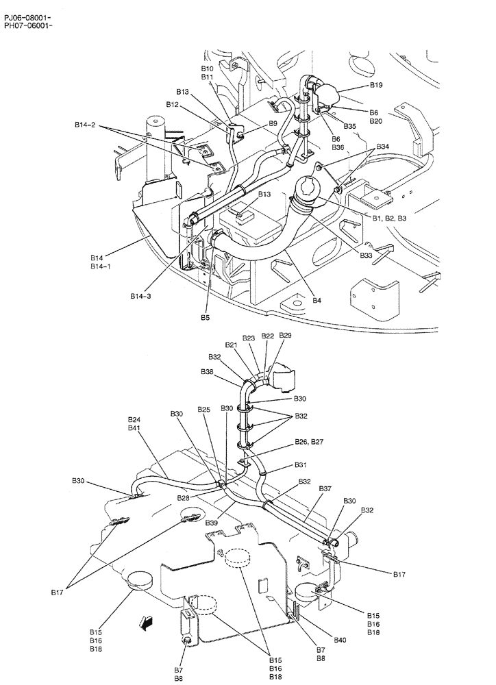 Схема запчастей Case CX50B - (01-017) - TANK ASSY, FUEL (CAB) (PH20P00018F1) (05) - SUPERSTRUCTURE