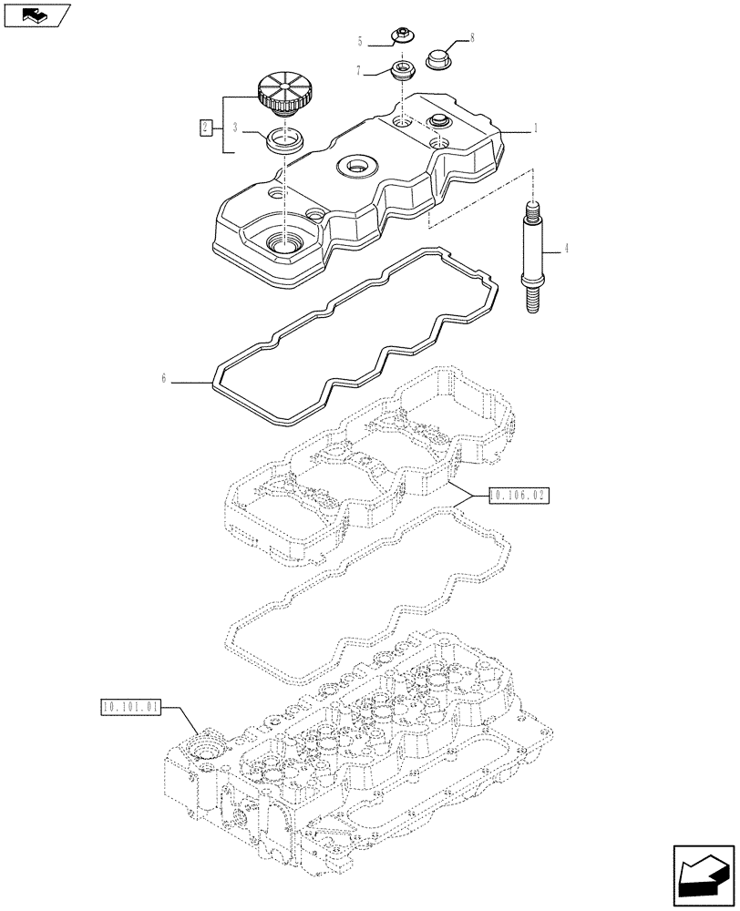 Схема запчастей Case F4HFE413H A001 - (10.101.02) - CYLINDER HEAD COVERS (2856706) (10) - ENGINE