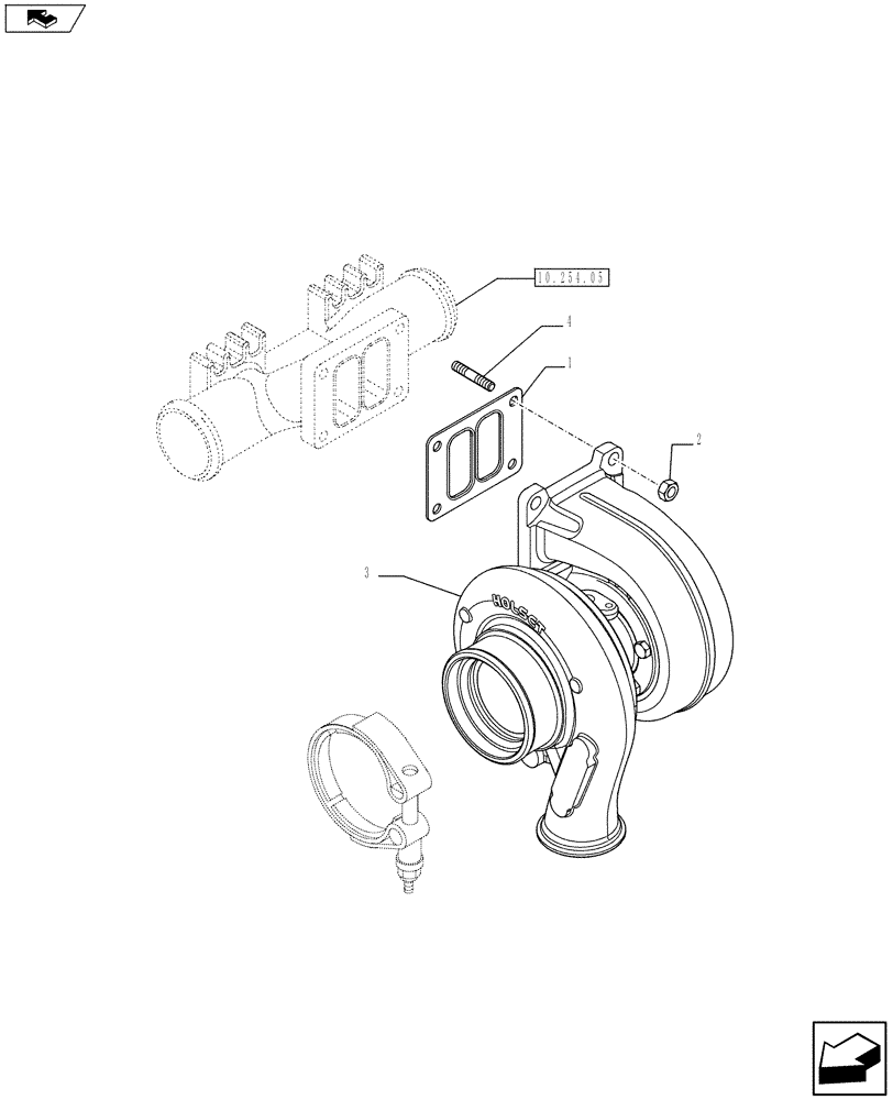 Схема запчастей Case F3AE0684S E913 - (10.250.01) - TURBOCHARGING & RELATED PARTS (504264887) (10) - ENGINE