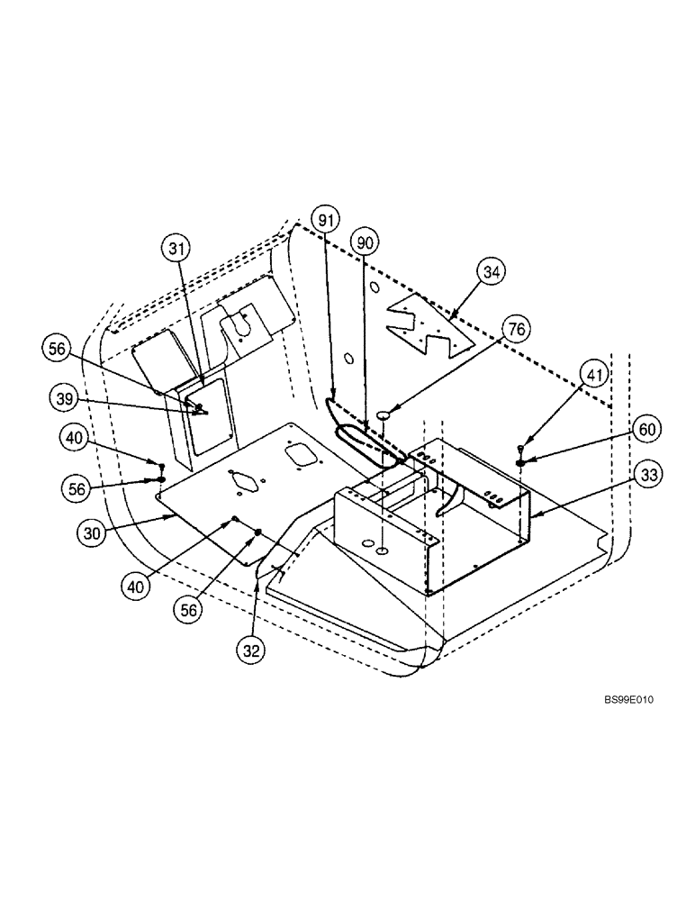 Схема запчастей Case 686GXR - (9-16) - OPEN CAB, SEAT SUPPORT AND PANELS (SERIES 2 686G, 686GXR AND 688G) (09) - CHASSIS/ATTACHMENTS