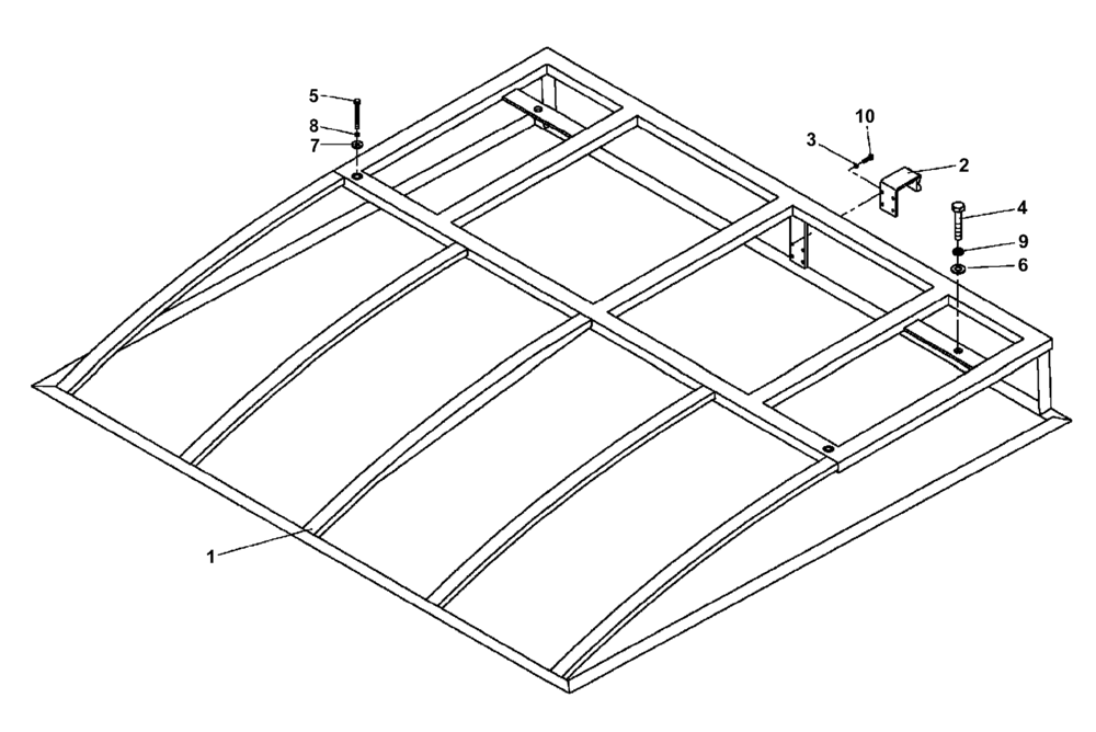 Схема запчастей Case PT240 - (90.118.01[02]) - ROOF FRAME - CAB (GROUP 181-ND103932) (90) - PLATFORM, CAB, BODYWORK AND DECALS