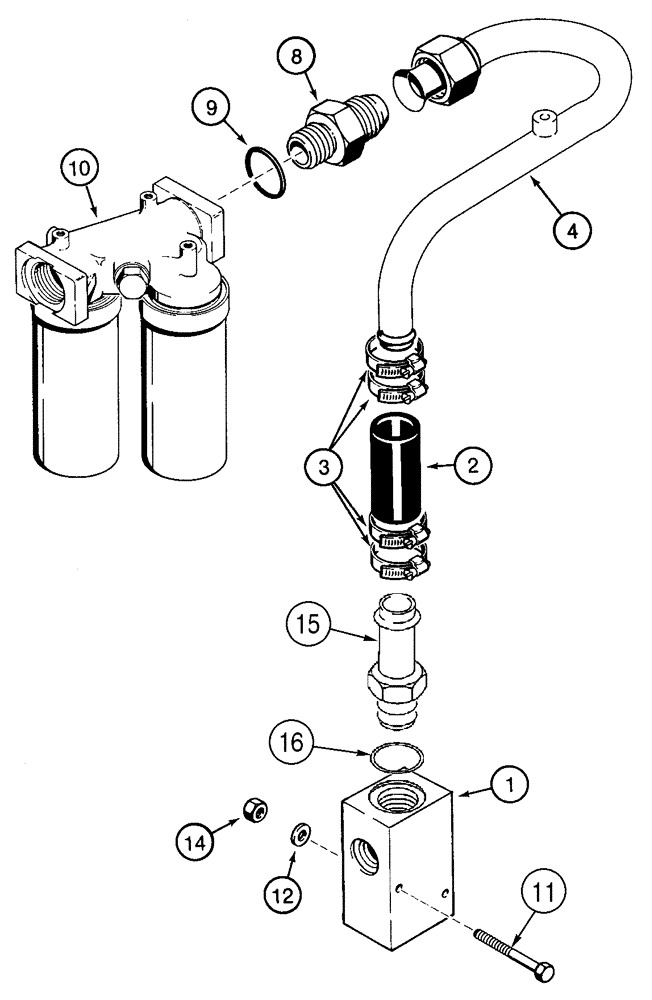 Схема запчастей Case 821C - (08-10) - HYDRAULICS VALVE, BYPASS TO FILTER (08) - HYDRAULICS