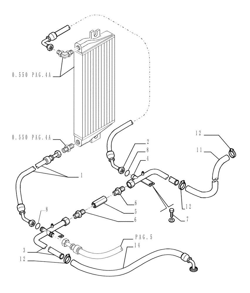 Схема запчастей Case 1850K - (3.434[04A]) - HYDRAULIC SYSTEM PIPING (07) - HYDRAULIC SYSTEM/FRAME