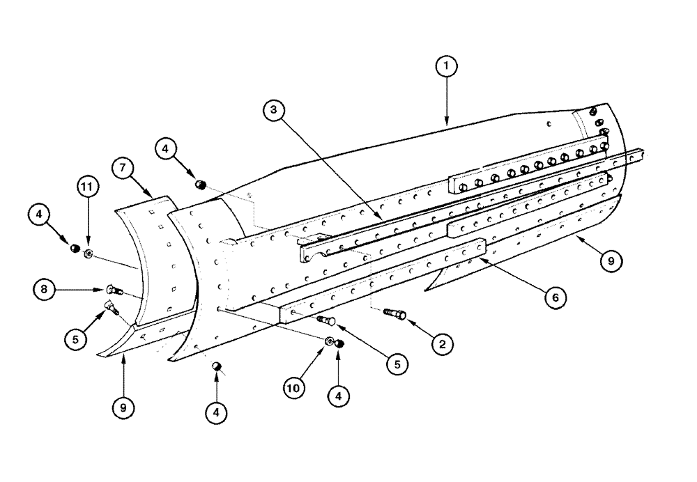 Схема запчастей Case 865 DHP - (9-022) - BLADE ASSEMBLY (14 FEET) (09) - CHASSIS