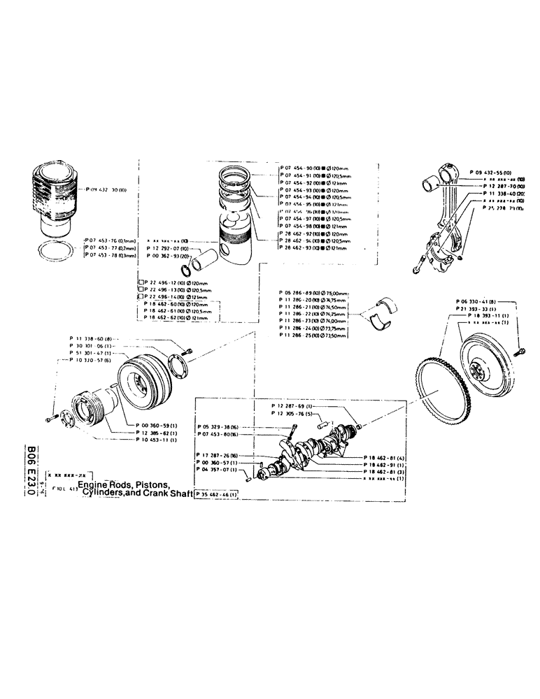 Схема запчастей Case 220CKS - (23) - ENGINE RODS, PISTONS, CYLINDERS, AND CRANK SHAFTS (01) - ENGINE