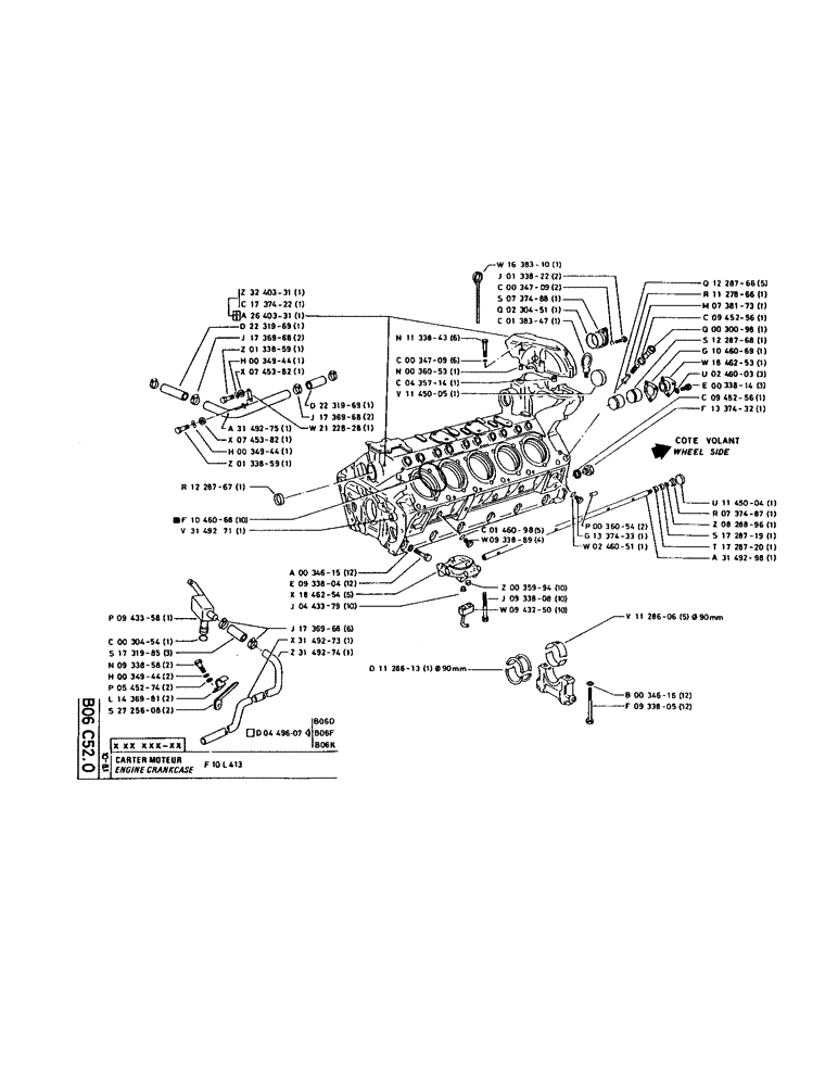 Схема запчастей Case 220 - (056) - ENGINE CRANKCASE (01) - ENGINE