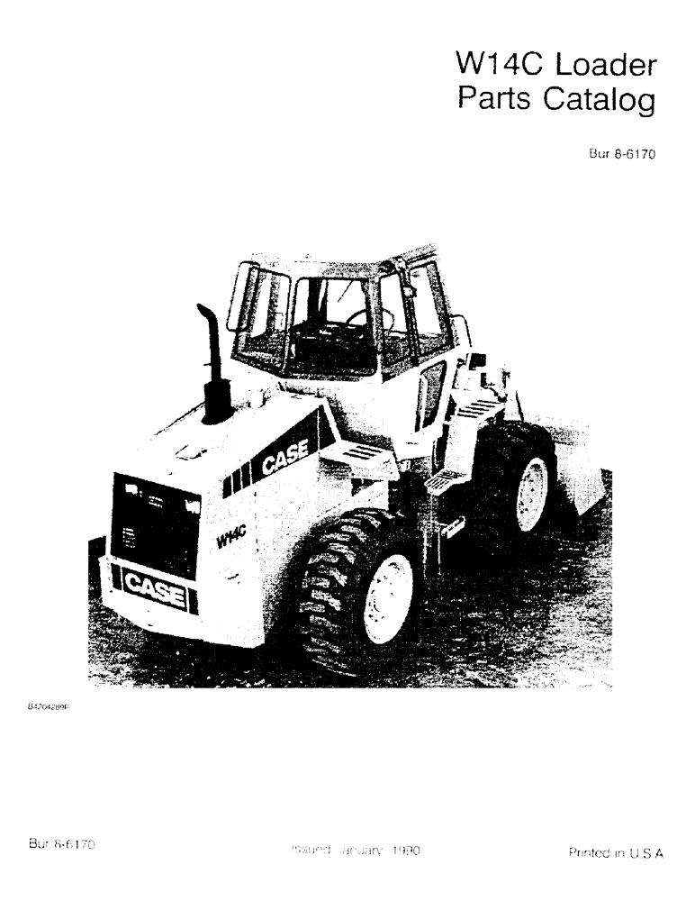 Схема запчастей Case W14C - (1-01) - W14C LOADER PARTS CATALOG (00) - PICTORIAL INDEX
