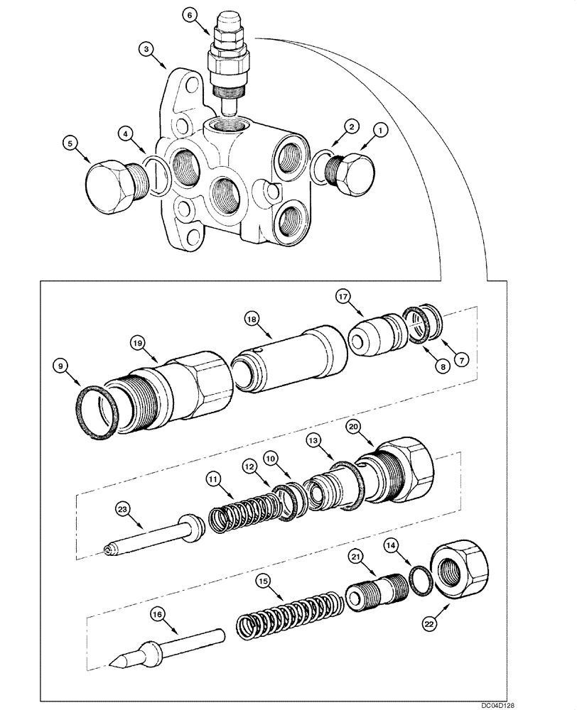 Схема запчастей Case 885 - (08.40[00]) - DISTRIBUITOR - INPUT VALVE (08) - HYDRAULICS