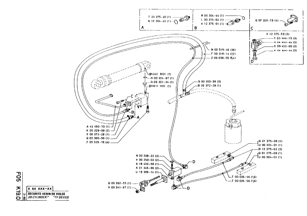 Схема запчастей Case 75C - (F05 K19.0) - JIB CYLINDER SAFETY DEVICE (07) - HYDRAULIC SYSTEM