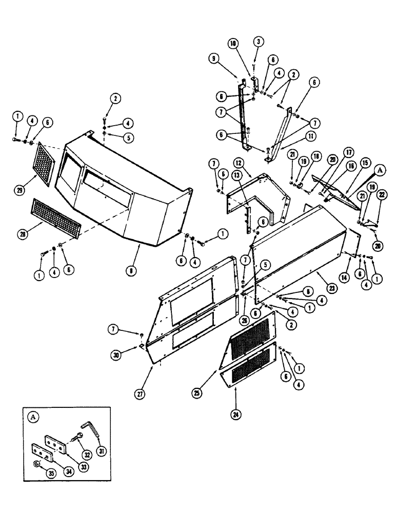 Схема запчастей Case 50 - (102) - TURNTABLE SHROUDING AND RELATED PARTS, (RIGHT SIDE AND REAR)(USED ON UNITS W/ SN. 6280345 & AFTER) (90) - PLATFORM, CAB, BODYWORK AND DECALS