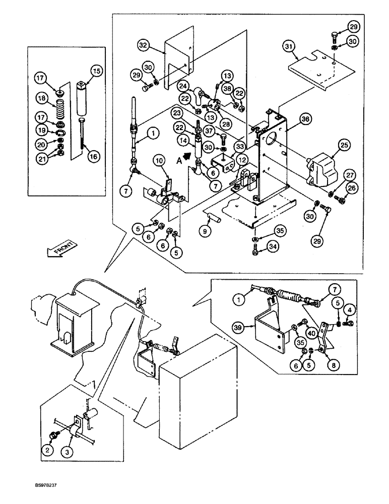 Схема запчастей Case 9030B - (3-10) - THROTTLE AND FUEL SHUTOFF CONTROLS, P.I.N. DAC03#2001 AND AFTER (03) - FUEL SYSTEM