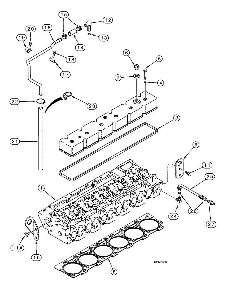 Схема запчастей Case 9040B - (2-48) - CYLINDER HEAD COVER, 6T-830 ENGINE, PRIOR TO P.I.N. DAC04#2001 (02) - ENGINE