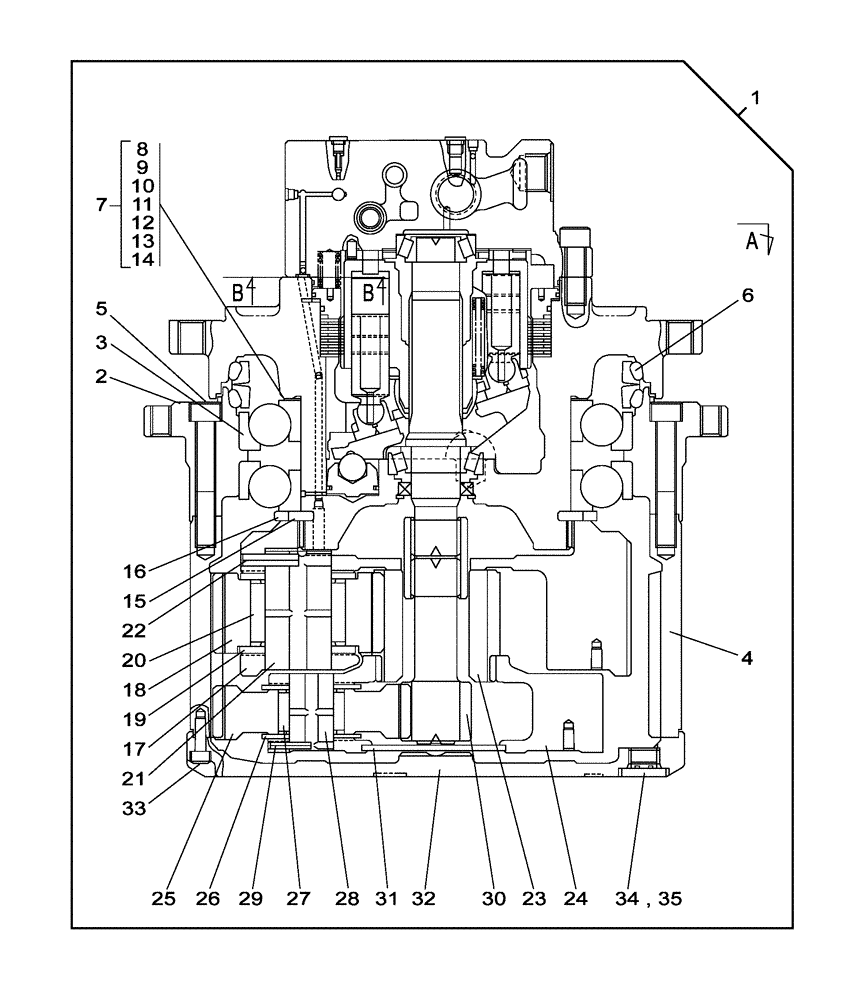 Схема запчастей Case CX350C - (06-003[00]) - TRAVEL REDUCTION GEAR (06) - POWER TRAIN