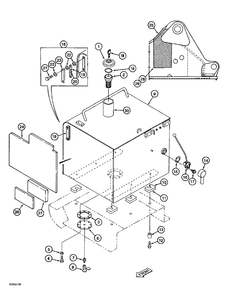 Схема запчастей Case 9060B - (3-2) - FUEL TANK (03) - FUEL SYSTEM