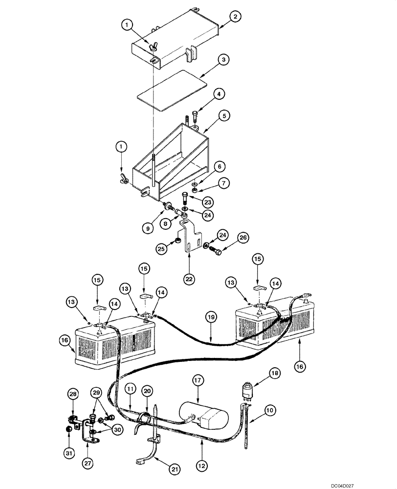 Схема запчастей Case 885 - (04.13[00]) - ELECTRIC SYSTEM - BATTERY (04) - ELECTRICAL SYSTEMS