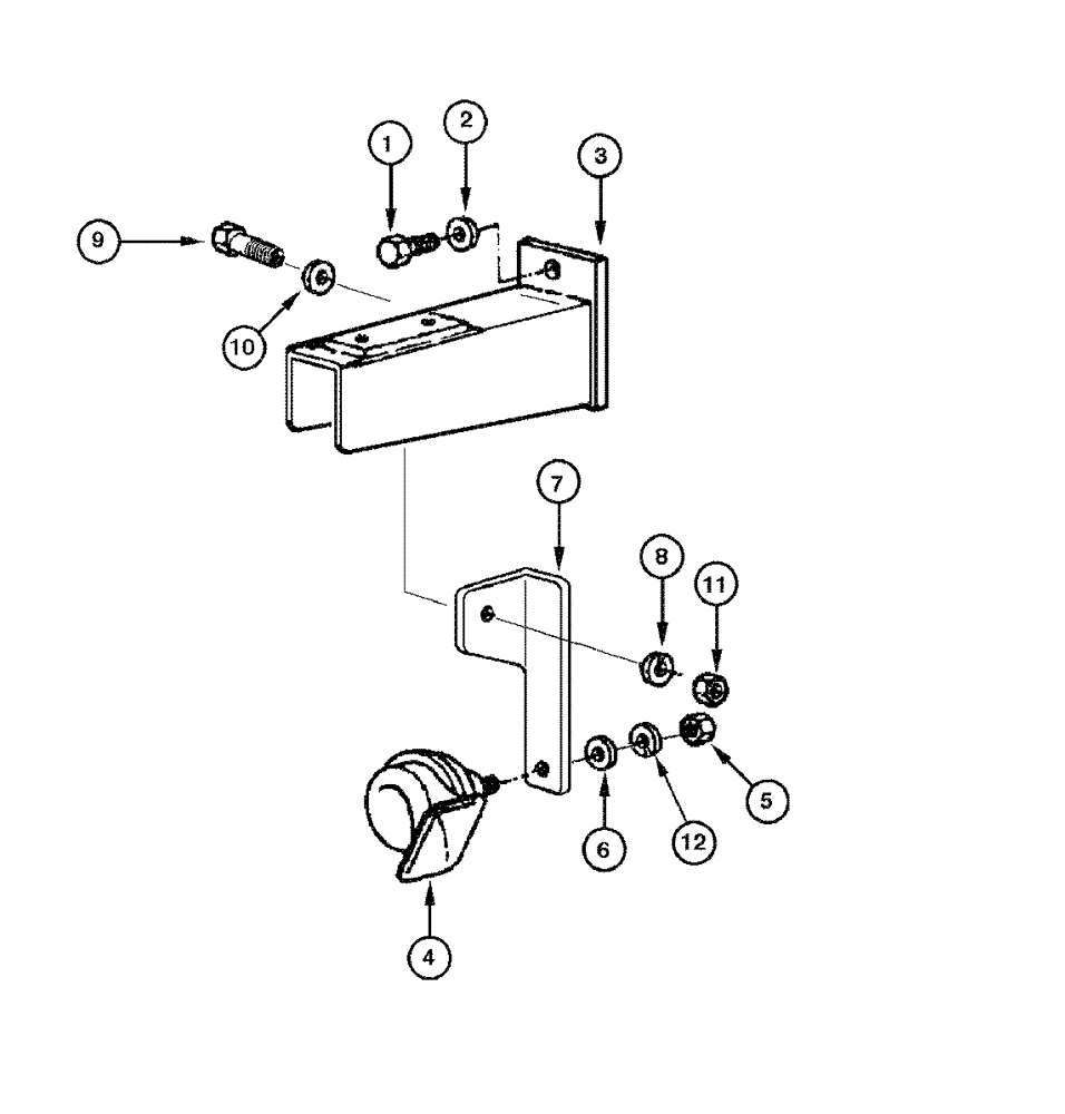 Схема запчастей Case 865 DHP - (4-032) - ELECTRIC SYSTEM - HORN (04) - ELECTRICAL SYSTEMS