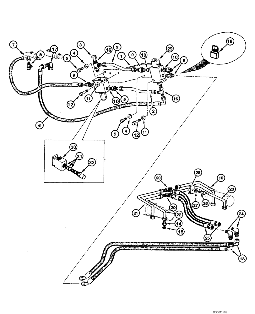 Схема запчастей Case 865 - (08.12[00]) - BLADE HYDRAULIC CIRCUIT - LOCK (5 HOLES) (08) - HYDRAULICS