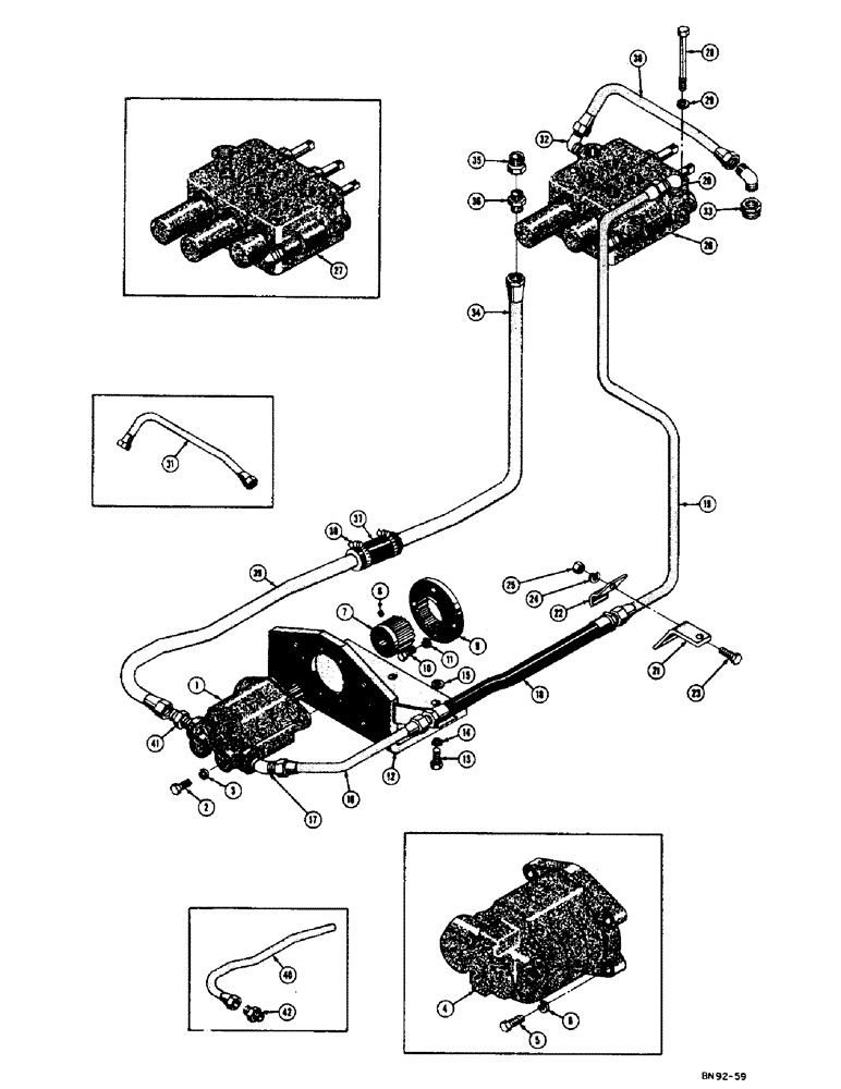 Схема запчастей Case 400 - (172) - DOZER AND LOADER BASIC TRACTOR HYDRAULICS (07) - HYDRAULIC SYSTEM