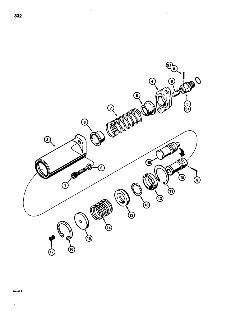 Схема запчастей Case 580SD - (332) - HYDRECO LOADER CONTROL VALVE, LIFT SPOOL DETENT (08) - HYDRAULICS