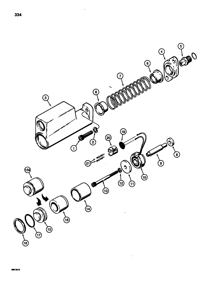 Схема запчастей Case 580SD - (334) - HYDRECO LOADER CONTROL VALVE, BUCKET SPOOL DETENT (08) - HYDRAULICS