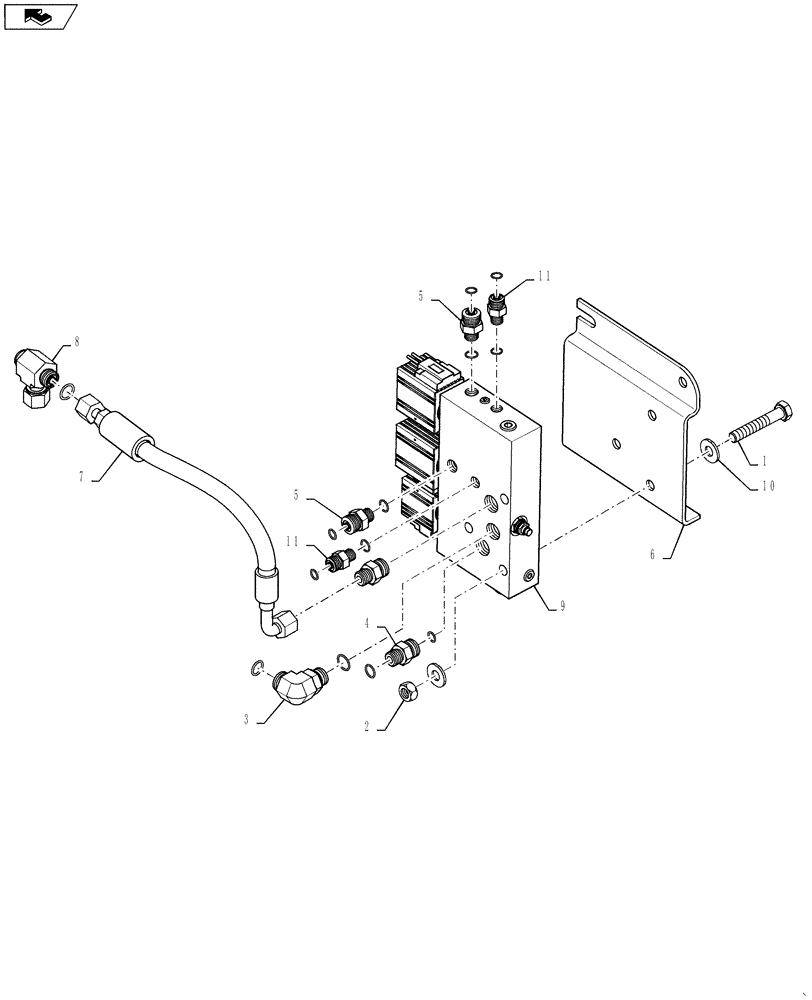 Схема запчастей Case 580SN WT - (35.726.12[06]) - VALVE INSTALL - DUAL COUPLER (580SN, 580SN WT, 590SN) (35) - HYDRAULIC SYSTEMS