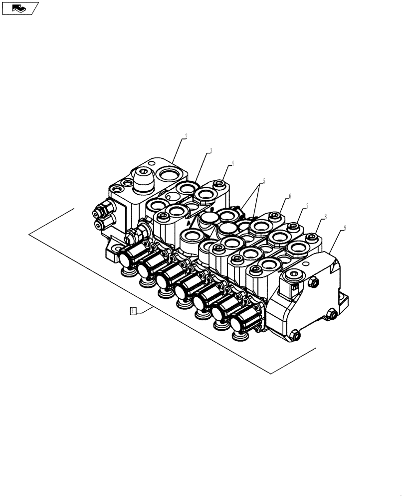 Схема запчастей Case 580SN WT - (35.726.17[04]) - VALVE - BACKHOE CONTROL, 7 SPOOL (W/ EXT DIPPER, W/O AUX, W/ PILOT CONTROLS) (35) - HYDRAULIC SYSTEMS