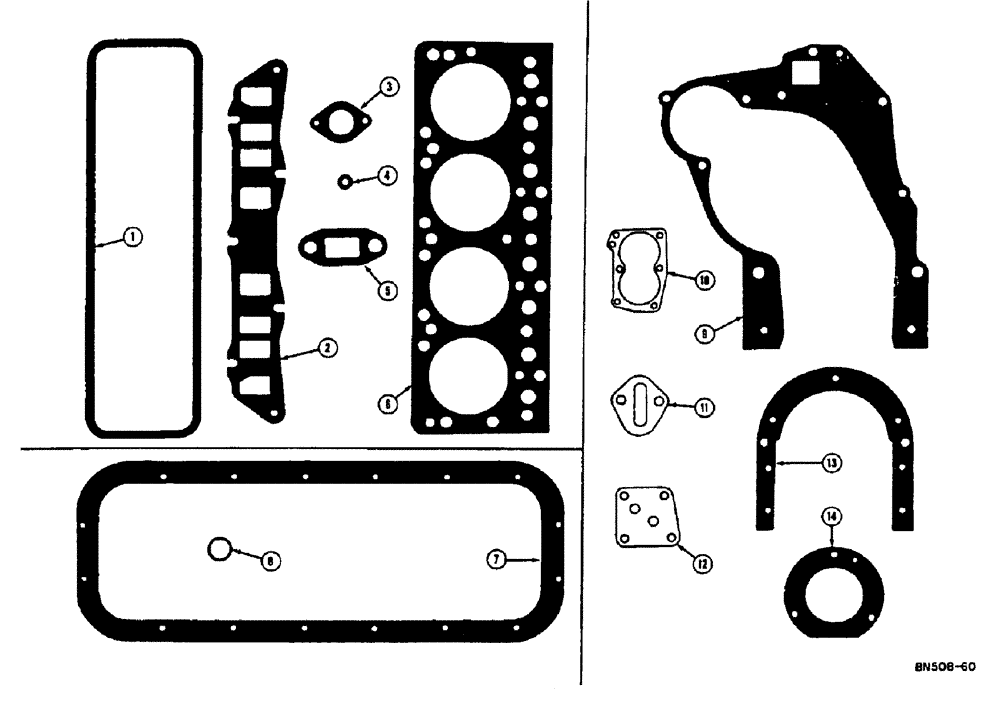 Схема запчастей Case 310E - (009) - SERVICE GASKET SETS - GAS (01) - ENGINE