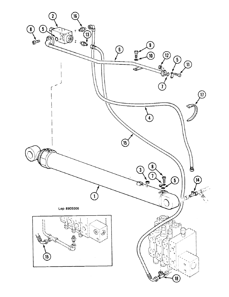 Схема запчастей Case 688C - (8G-028) - DIPPERSTICK CYLINDER WITH LOAD HOLDING VALVE (07) - HYDRAULIC SYSTEM