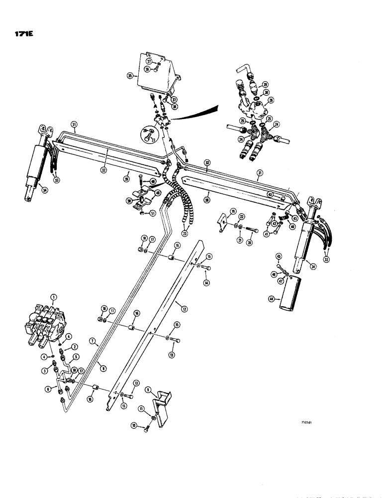 Схема запчастей Case 850 - (171E) - POWER ANGLE-TILT DOZER HYDRAULICS, (TILT CIRCUIT) (07) - HYDRAULIC SYSTEM