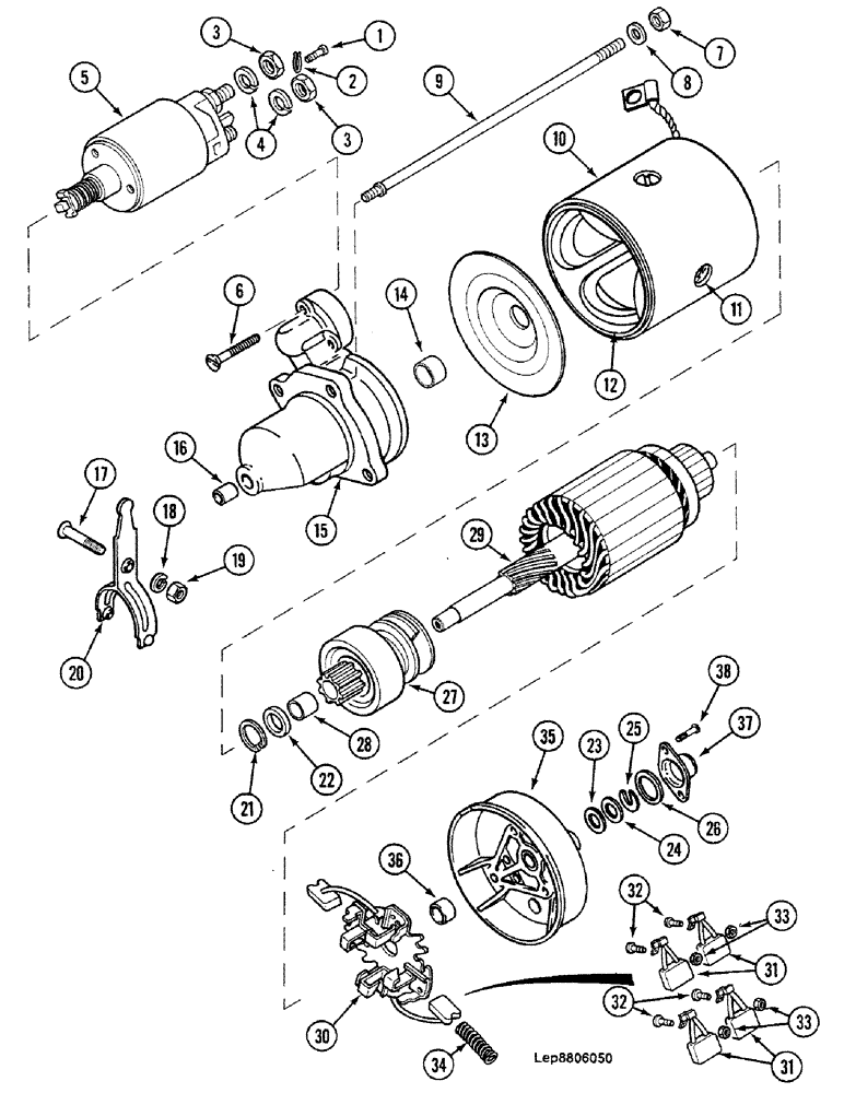 Схема запчастей Case 688C - (4-04) - STARTER (06) - ELECTRICAL SYSTEMS