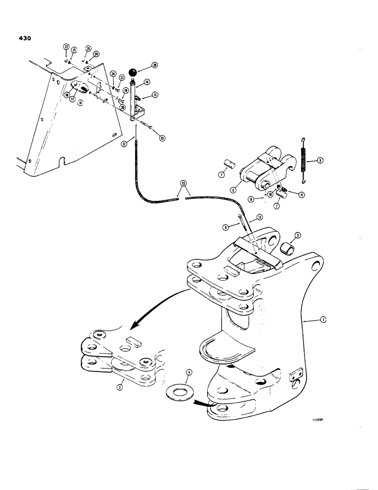 Схема запчастей Case 35 - (430) - SIDE SHIFT BACKHOE, SWING TOWER & BOOM LOCK, LATE PRODUCTION 