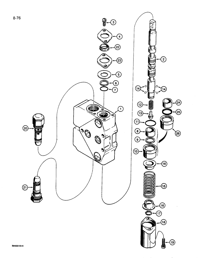 Схема запчастей Case 455C - (8-76) - LIFT SECTIONS (08) - HYDRAULICS